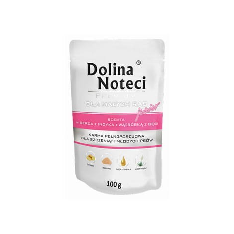 Dolina Noteci premium dla małych ras JUNIOR bogata w serca z indyka z wątróbką z gęsi 100g