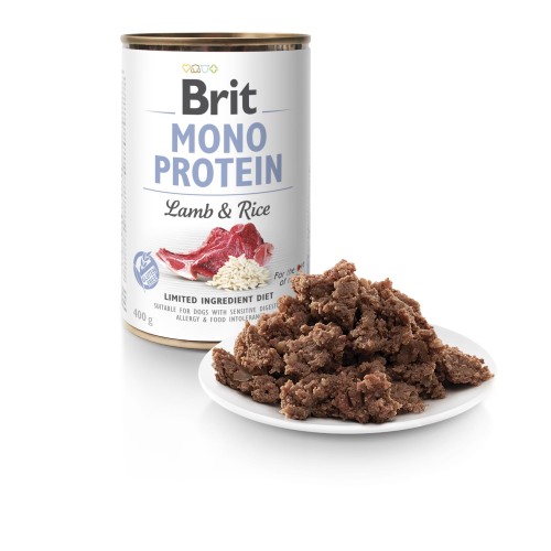 Brit Mono Protein Jagnięcina z Ryżem 400 g – monobiałkowa mokra karma dla psa
