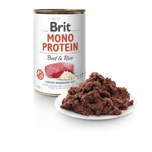 Brit Mono Protein Wołowina z Ryżem 400 g – monobiałkowa mokra karma dla psa