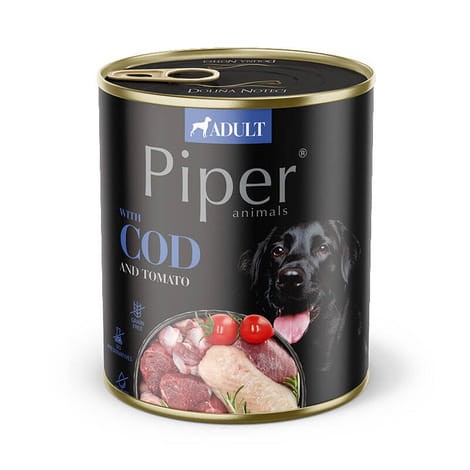 Piper Animals Dorsz z Pomidorem 800 g – mokra karma dla psa