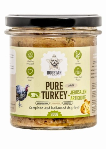 DOGSTAR pure Indyk z jarmużem 300g - mokra karma dla psa