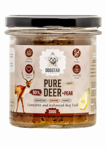 DOGSTAR pure Jeleń z gruszką 300g - mokra karma dla psa