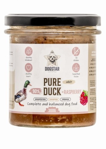 DOGSTAR pure Kaczka z malinami 300g - mokra karma dla psa