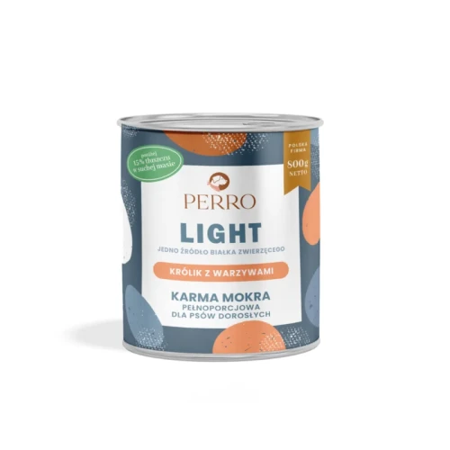Perro Królik z warzywami 800g - monoproteinowa karma light dla psa