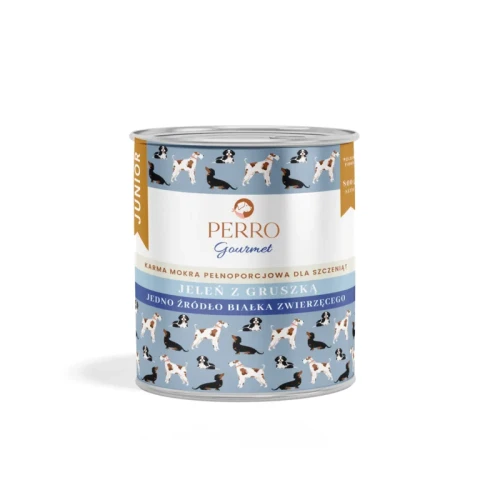 Perro Gourmet JUNIOR Jeleń z gruszką 800g - mokra karma dla dorosłego szczeniąt