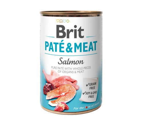 Brit pate&meat łosoś i kurczak 400g - mokra karma dla dorosłego psa