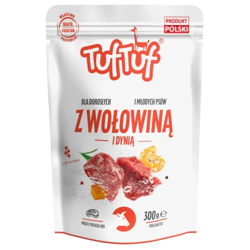 TufTuf Wołowina z dynią 300g - mokra karma dla dorosłego psa