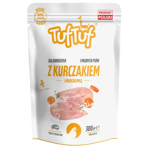 TufTuf Kurczak z marchewką 300g - mokra karma dla dorosłego psa