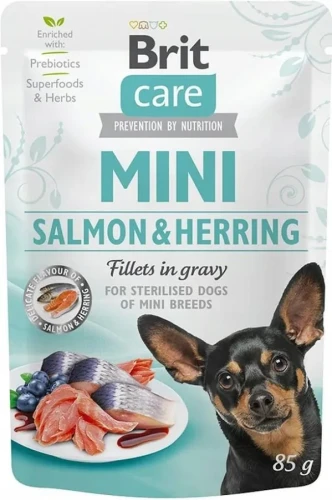 Brit Care Mini Salmon Herring Sterilised 85g - mokra karma dla małych psów