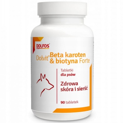 Dolvit Beta karoten & biotyna Forte 90 tabl. zdrowa skóra i sierść - suplement dla psa