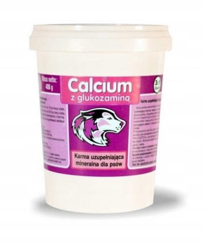 Calcium z glukozaminą 3:1 400g - mieszanka witaminowo mineralna dla psa