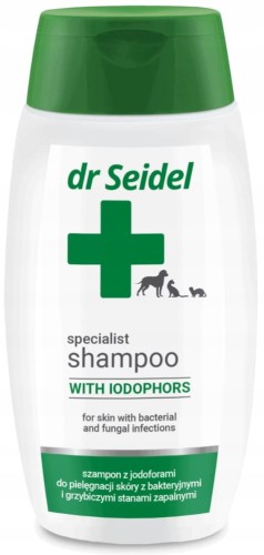 DR SEIDEL szampon jodoforowy dla psa i kota na stany zapalne 220 ml