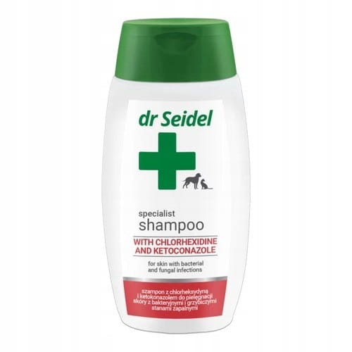 DR SEIDEL Szampon dla z chlorheksydyną i ketokonazolem dla psów i kotów 220 ml