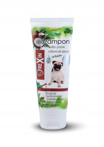 FREXIN Szampon dla psów łagodzący podrażnienia - kokos i zielona herbata 220g