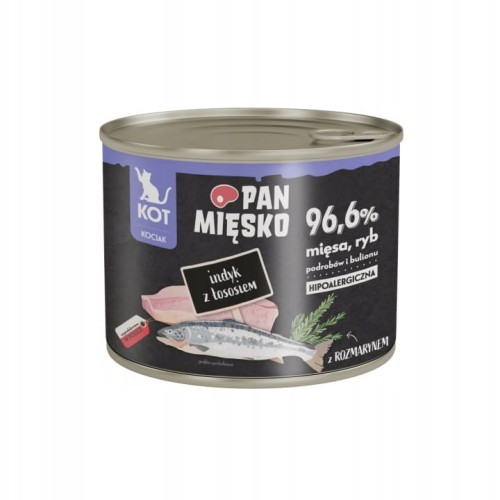 Pan Mięsko indyk z łososiem 200g - mokra karma dla kociąt
