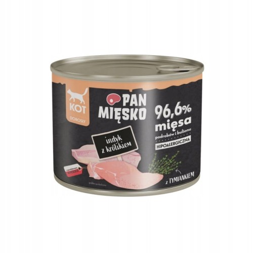 Pan Mięsko indyk z królikiem 200g - mokra karma dla kota