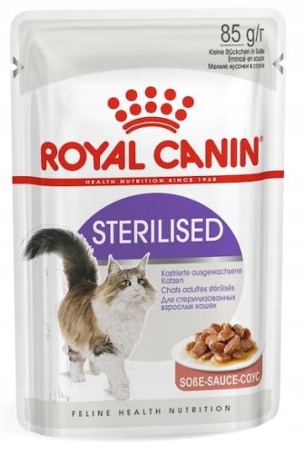 Royal Canin adult sterilised w sosie 85g- saszetka mokra karma dla kotów po sterylizacji