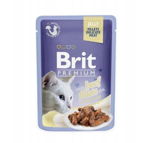 Brit premium Fillets in Jelly Beef 85g- saszetka mokra karma dla kotów 